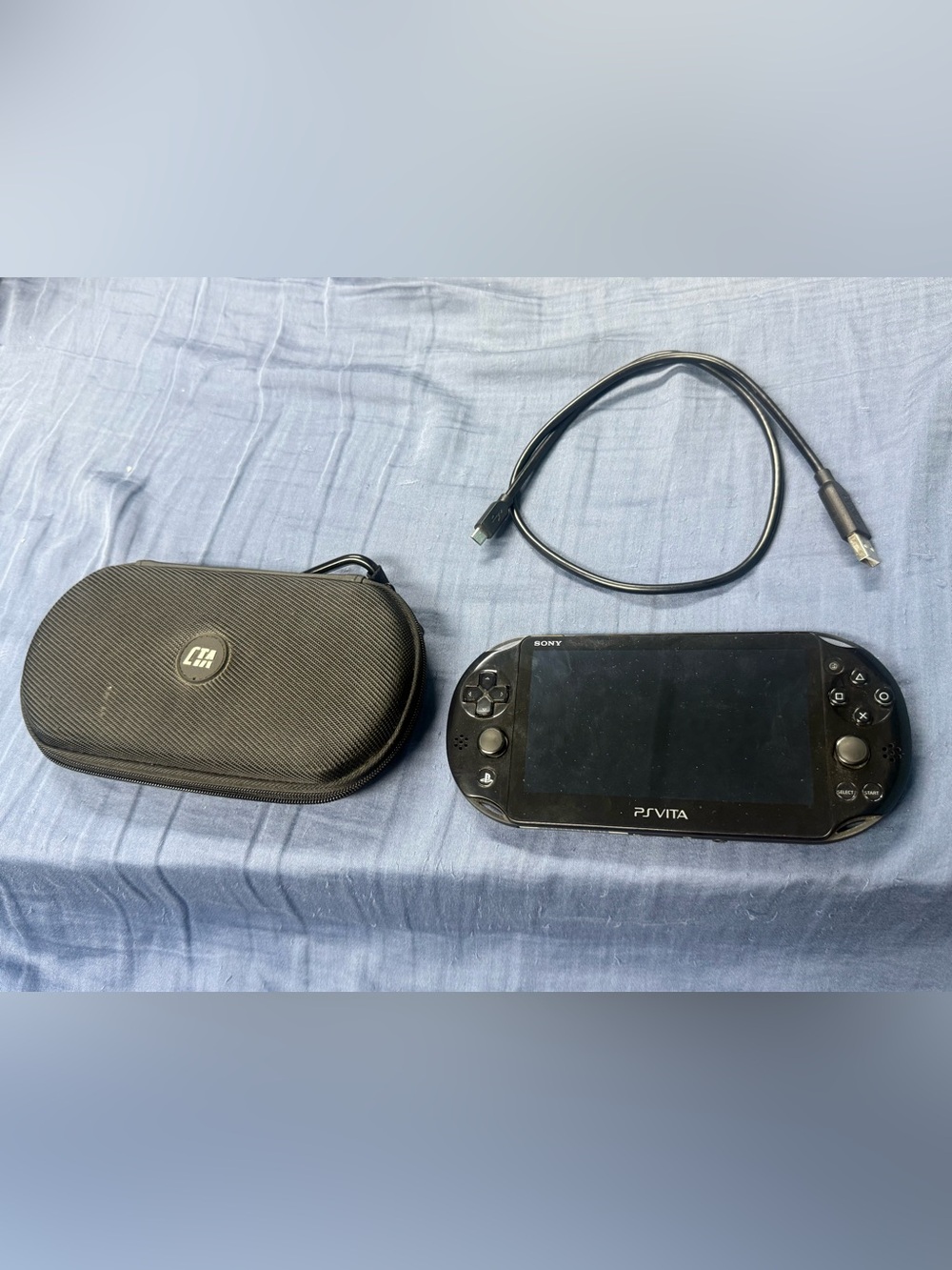 Sony Black PS Vita Handheld with Protective Case and USB Cable
